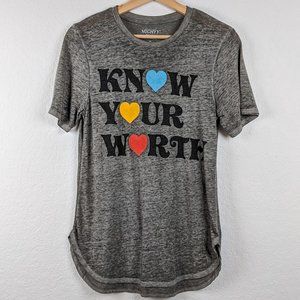Know Your Worth Graphic T Shirt Burnout S